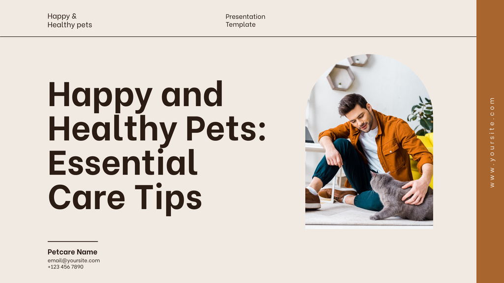 Essential Tips for Healthy and Happy Pets Presentation Wide Πρότυπο σχεδίασης