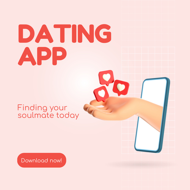 Ontwerpsjabloon van Instagram van Dating App Promotion