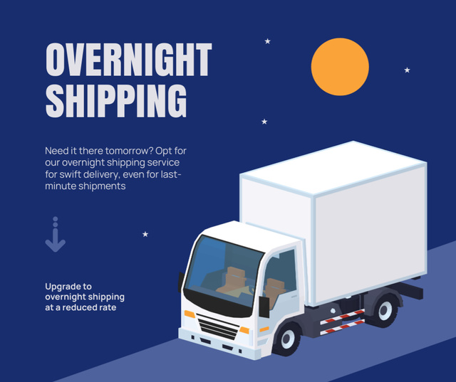 Plantilla de diseño de Overnight Freight Shipping Facebook 