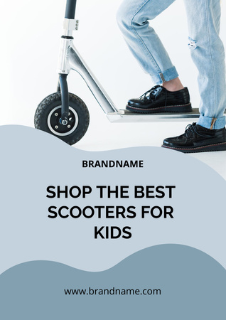 Advertising Best Scooters For Kids Poster A3 Design Template