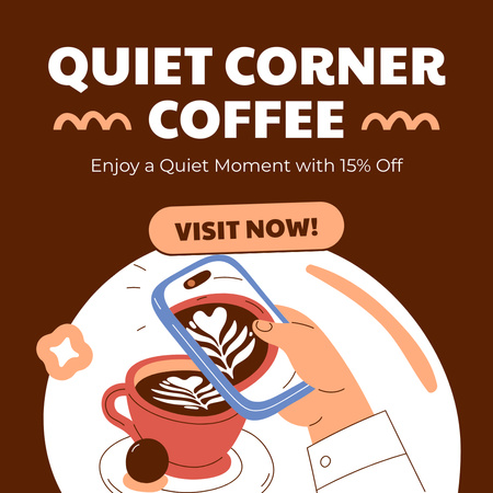 Különleges kávéitalok a kávézóban kedvezményes ajánlatokkal Instagram tervezősablon
