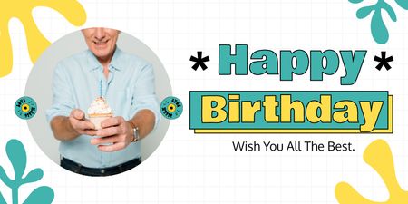 Wish You All the Best on Your Birthday Twitter Design Template