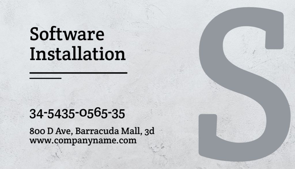 Software Installation Services Business Card US Tasarım Şablonu