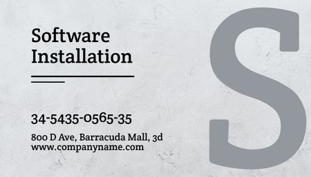 Designvorlage Software Installation Services für Business Card US