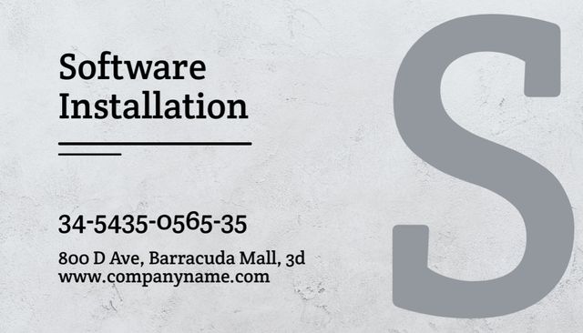 Software Installation Services Business Card US Šablona návrhu