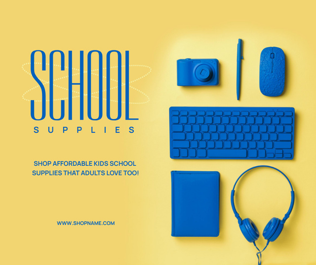 Back to School Special Offer of Supplies Facebook Design Template