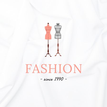 Fashion Ad with Mannequins Logo Design Template