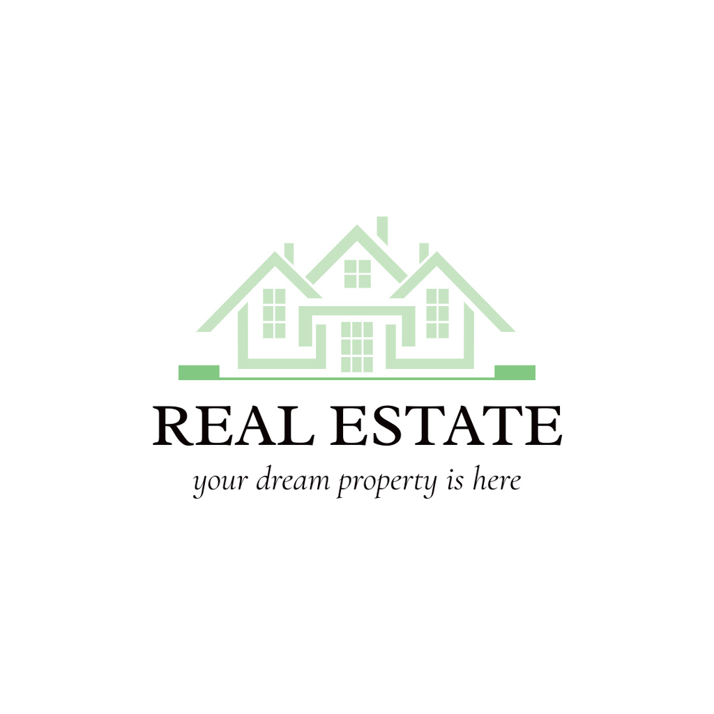 Plantilla de diseño de Modern Real Estate Emblem With Slogan Logo 1080x1080px 