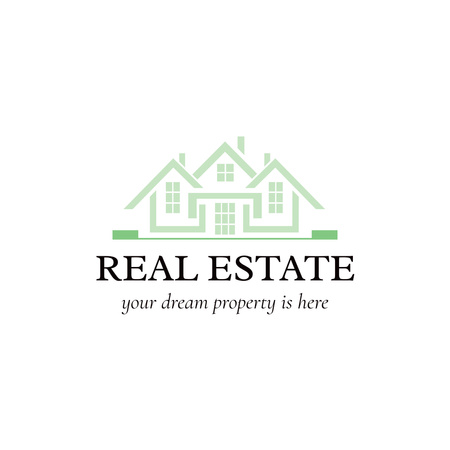 Modern Real Estate Emblem With Slogan Logo 1080x1080pxデザインテンプレート