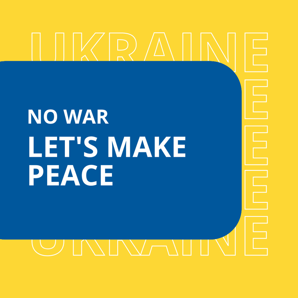 Let`s Make Peace in Yellow Background Instagram tervezősablon
