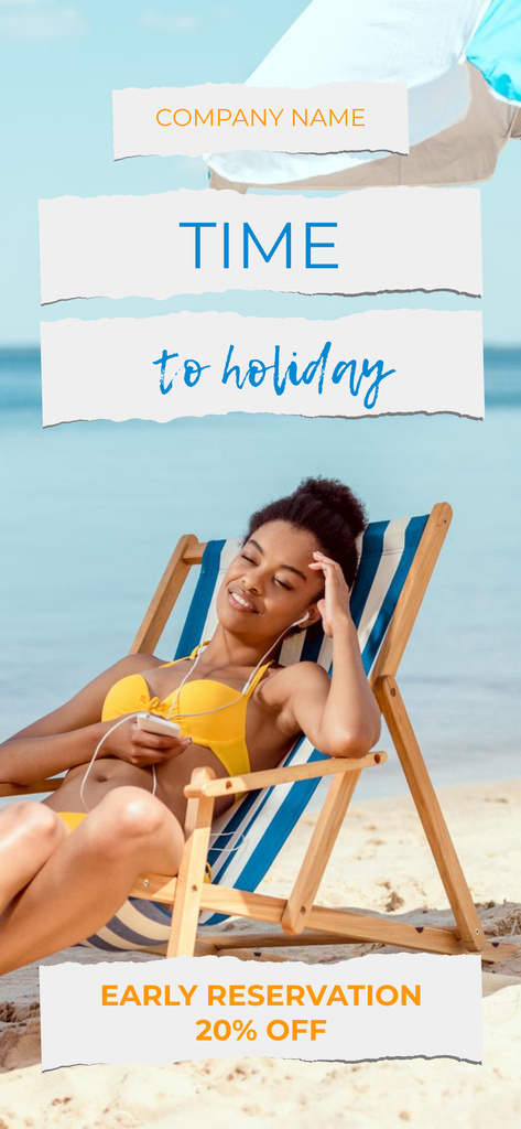 Beach Hotel Ad with Beautiful Young Woman Snapchat Geofilter Tasarım Şablonu