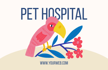 Pet Hospital Visit Reminder Business Card 85x55mm Design Template