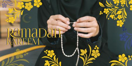 Ramadan Kareem Greeting Twitter Design Template