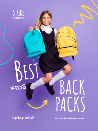 Szablon projektu Backpacks for School Poster US
