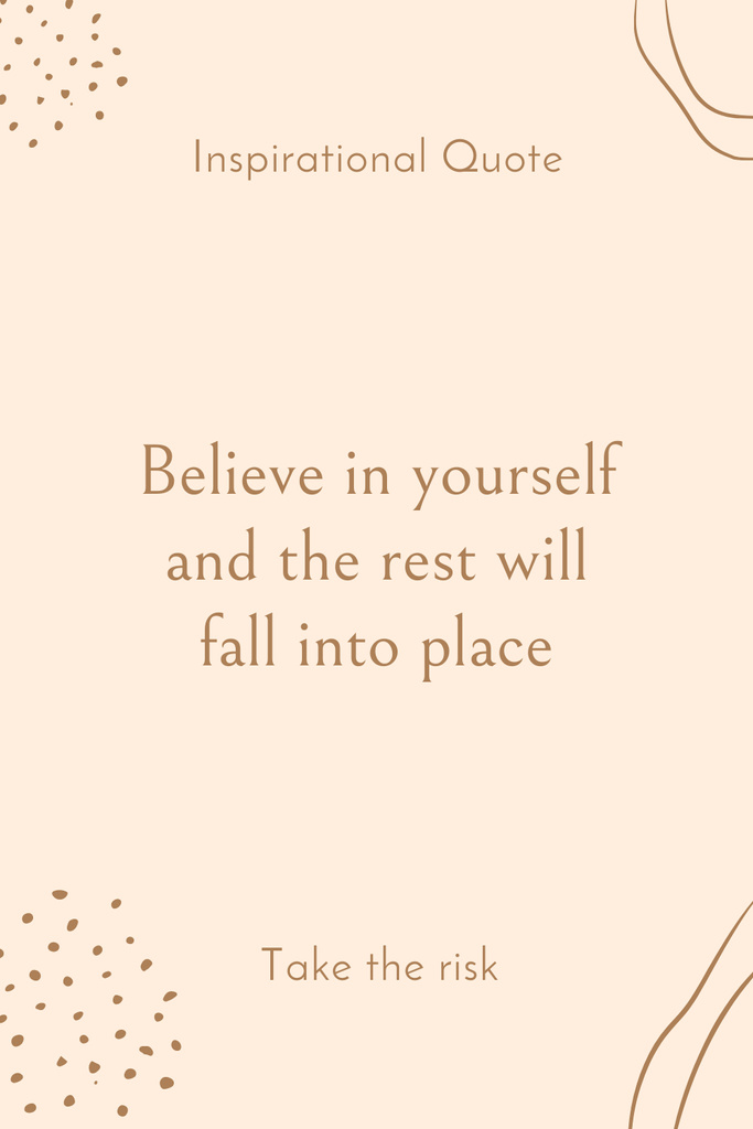 Inspirational Quotation about Believing in Yourself Pinterest Tasarım Şablonu