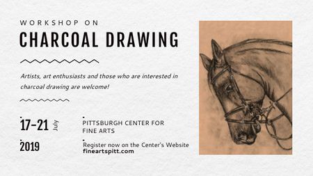 Ontwerpsjabloon van Title van Drawing Workshop Announcement Horse Image