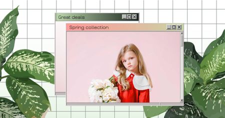 Template di design Spring Clothes for Kids Facebook AD