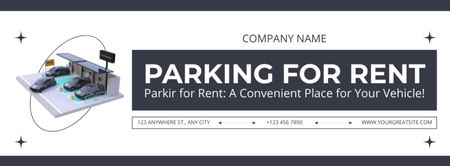 Designvorlage Mieten Sie einen Parkplatz für Ihr Fahrzeug für Facebook cover