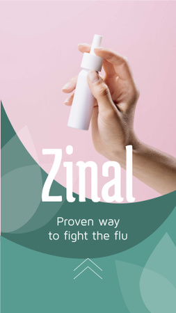 Medication Ad Woman Holding Spray Bottle Instagram Story Design Template