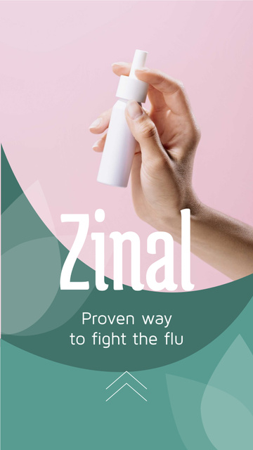 Designvorlage Medication Ad Woman Holding Spray Bottle für Instagram Story