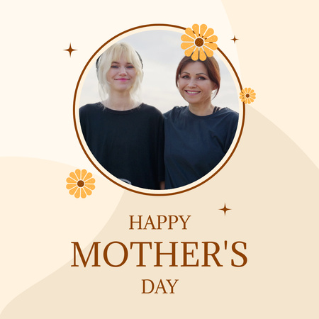 Mother's Day Greeting With Family Hugging Animated Post Design Template