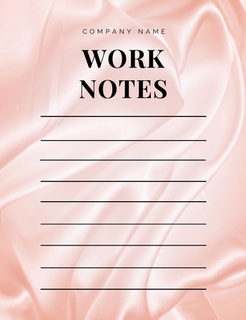 Designvorlage Arbeitsplaner mit rosa dekorativem Seidenstoff für Notepad 107x139mm