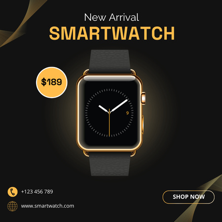 New Arrival Smart Watch Announcement Instagram Design Template
