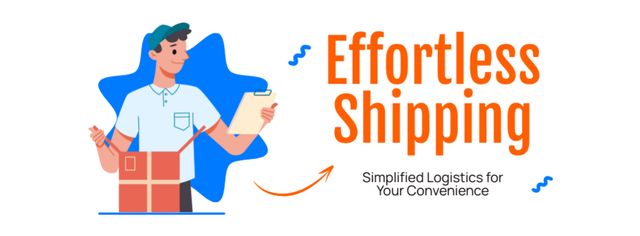 Effortless Shipping Service Facebook cover Modelo de Design