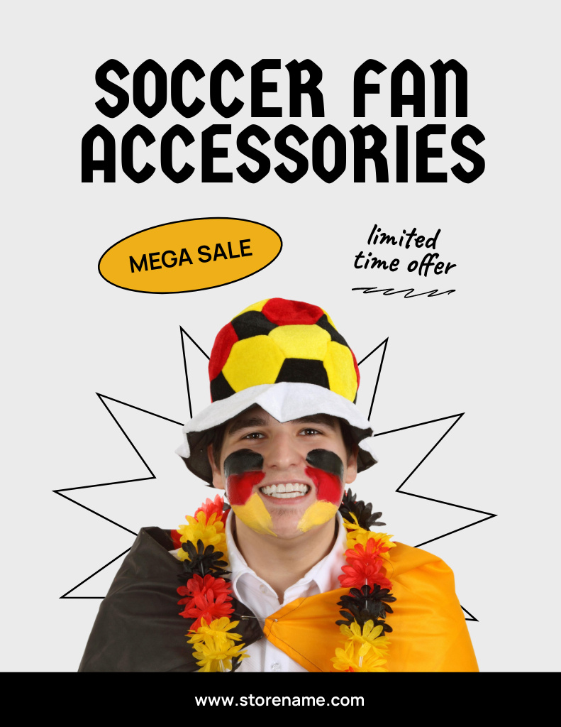 Contemporary Accessories for Soccer Fan At Discounted Rates Flyer 8.5x11in Tasarım Şablonu