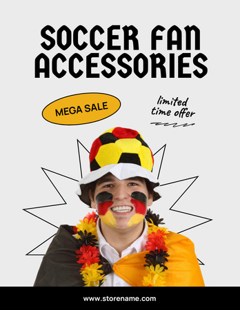 Accessories for Soccer Fan Flyer 8.5x11in Design Template