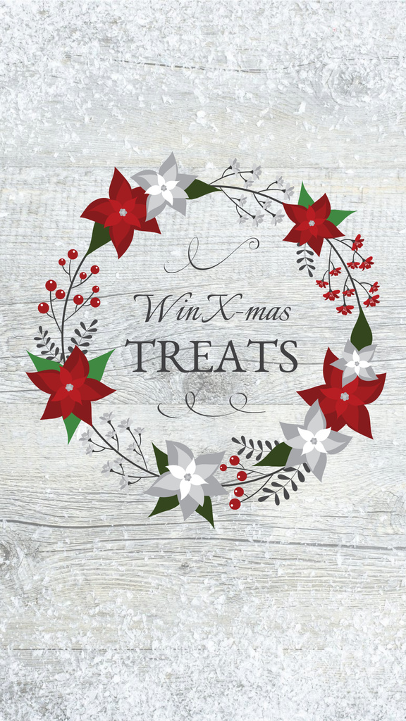 Christmas Treats Offer with Festive Wreath Instagram Story Modelo de Design