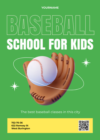 Modèle de visuel École de baseball pour enfants - Flayer