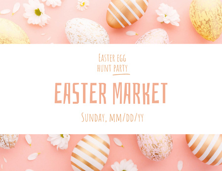 Easter Holiday Market Announcement Flyer 8.5x11in Horizontalデザインテンプレート