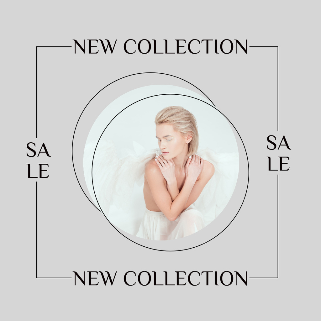 Designvorlage Fashion Sale with Girl in White für Instagram