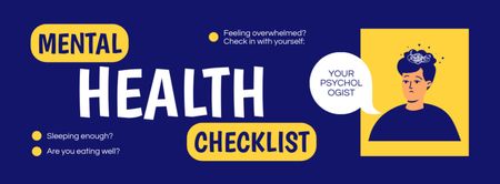 mentális egészség Facebook cover tervezősablon