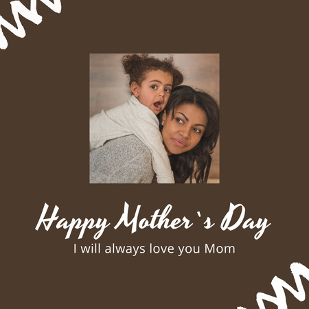 Mother's Day Holiday Greeting on Brown Instagram Design Template