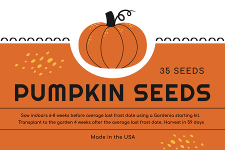 Designvorlage Pumpkin Seeds Offer für Label