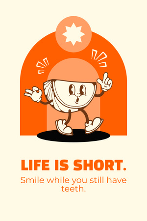 Motivational Quote About Positivity With Old-school Character Pinterest Design Template