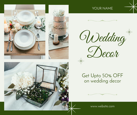 Wedding Decor Discount Facebook Design Template