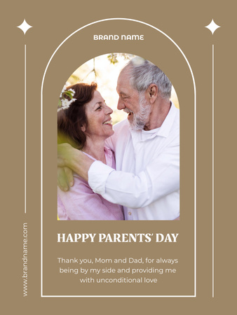 Parents' Day with Cute Senior Couple Poster US Design Template