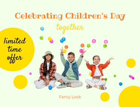 Children's Day Celebrating Offer Postcard 4.2x5.5in Design Template