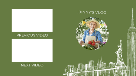 Food Market Video Episodes In City YouTube outro Design Template