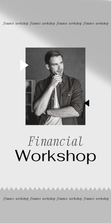 Financial Workshop promotion with Confident Man Graphic Design Template