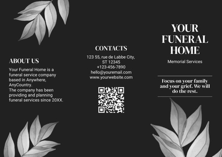 Funeral and Memorial Services Ad Brochure Design Template