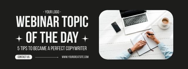 Professional Copywriting Webinar With Set Of Tips Facebook cover Design Template