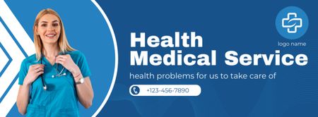 Nabídka zdravotních lékařských služeb Facebook cover Šablona návrhu