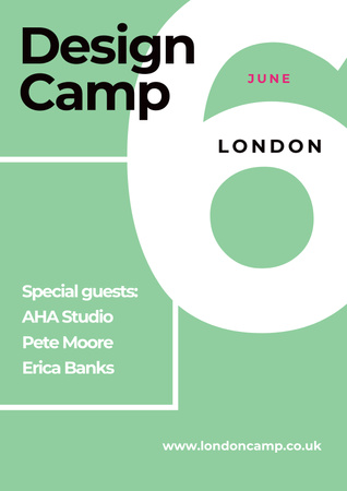 Design Camp in London Poster Modelo de Design