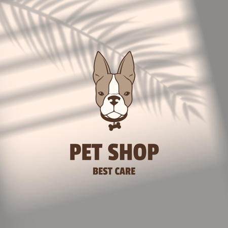 Modèle de visuel Pet Supplies Retailer Promotion with Cute Dog - Logo 1080x1080px
