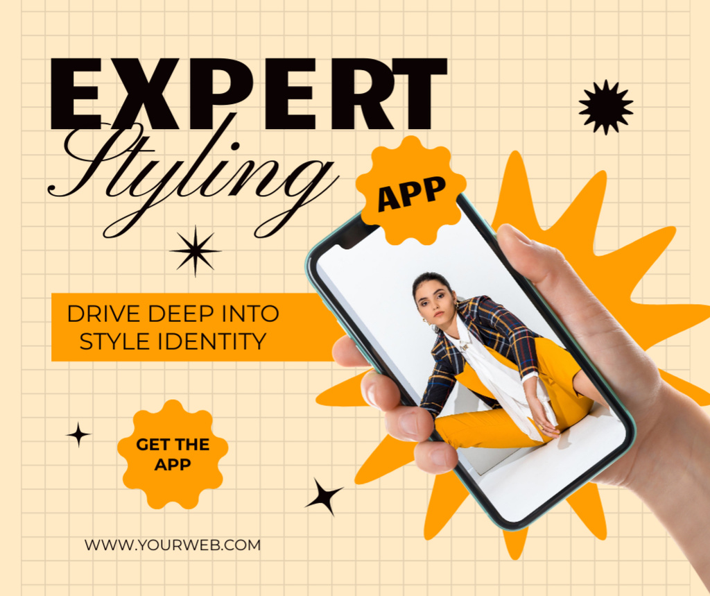 Platilla de diseño Expert App in Fashion and Styling Facebook