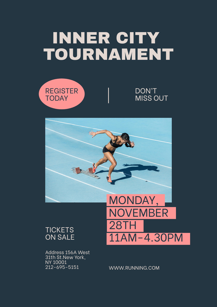 Extreme Running Tournament Announcement Poster Design Template